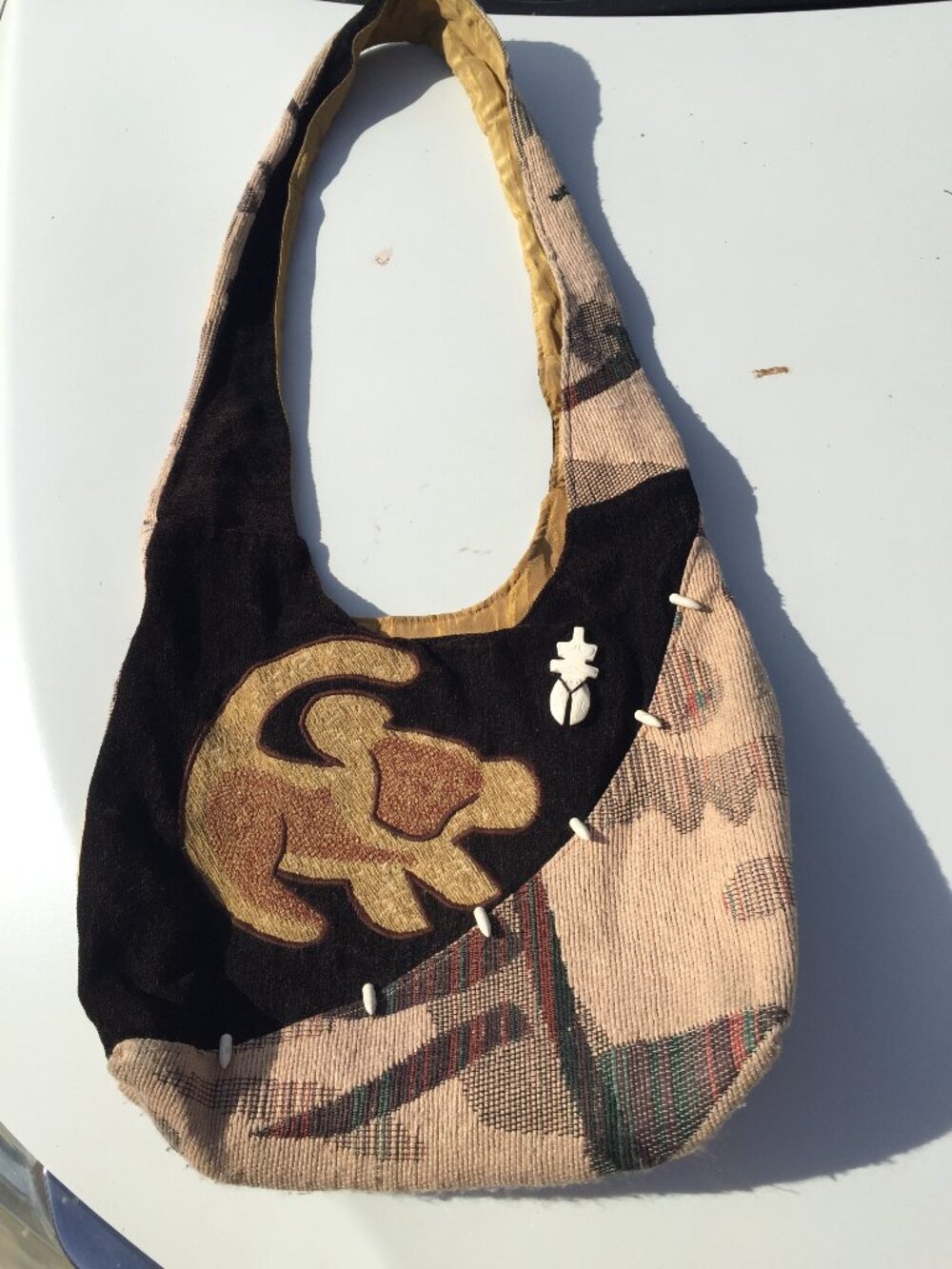 Rare Vintage Miyamoto Productions Lion King Simba Bag Tapestry Sling Boho Japan